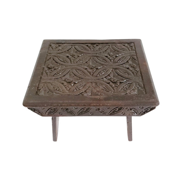 Antique Chip Carved Wee Stool