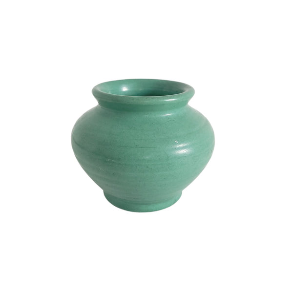 Arts & Crafts Era Pottery Vase Matte Green Glaze