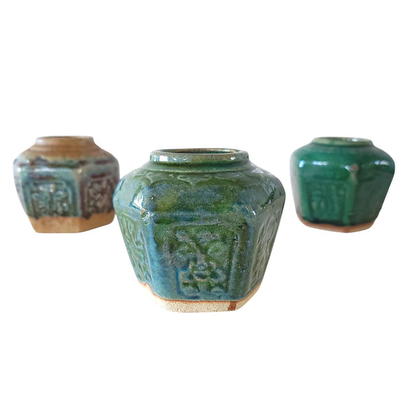 Jewel Tone Shihan Pottery Ginger Jars