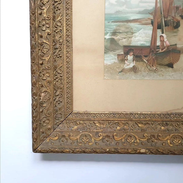Antique Framed Seaside Watercolour