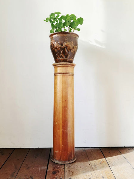 Antique Pine Pedestal Column