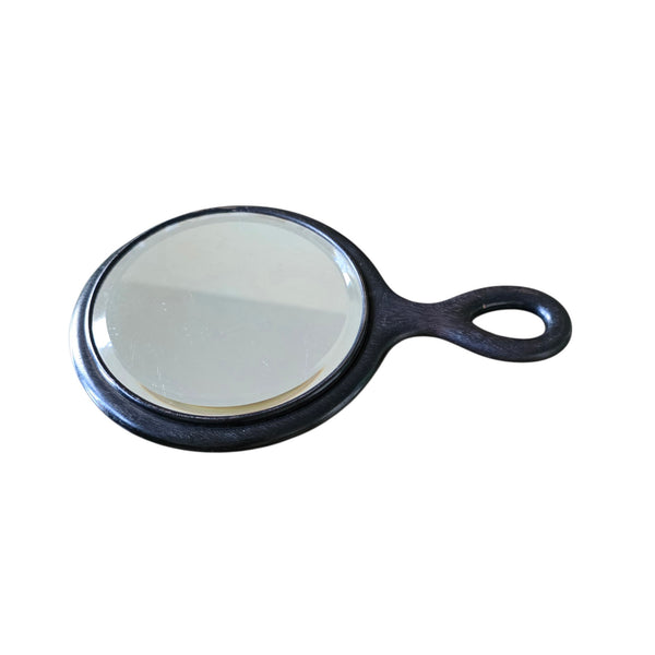 Antique Ebony Hand Or Hanging Mirror