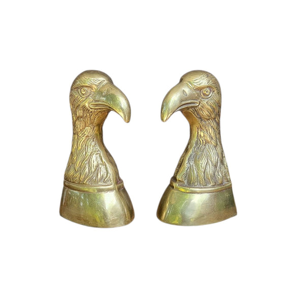 Cast Brass Decorative Eagle Head Bookends