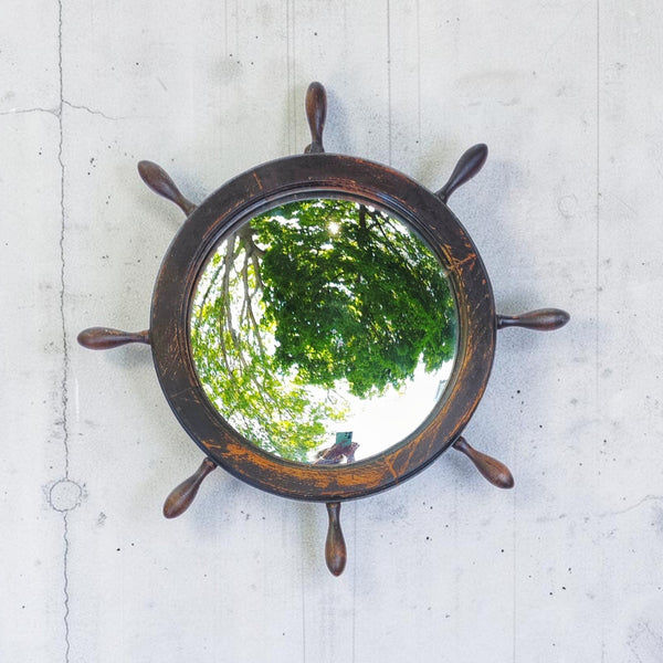 Vintage Ships Wheel Bullseye Mirror