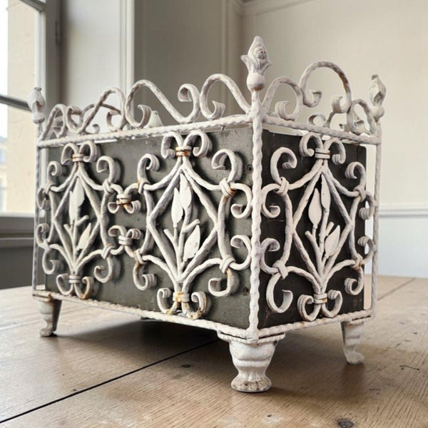 Cast Iron Planter With Wood Box Interior