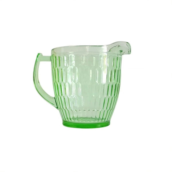 Honeycomb pattern Green Depression Glass Pitcher