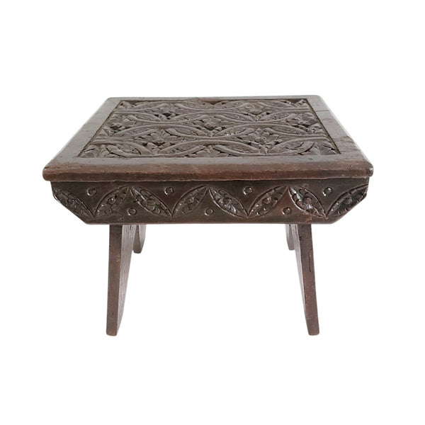 Antique Chip Carved Wee Stool