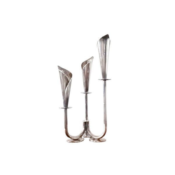 Danish Silver Calla Lily Candleholder