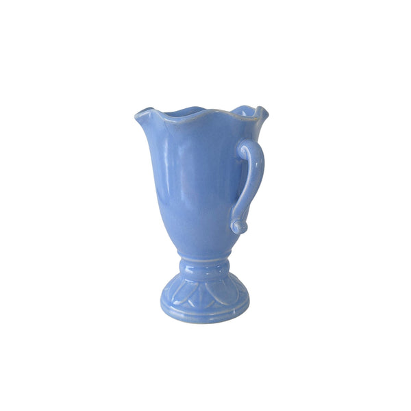 Shapely Perriwinkle Blue Double Armed Small Vase