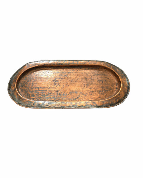 Antique Oval Copper Tray