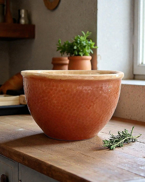 Large Dimpled Stoneware Bowl