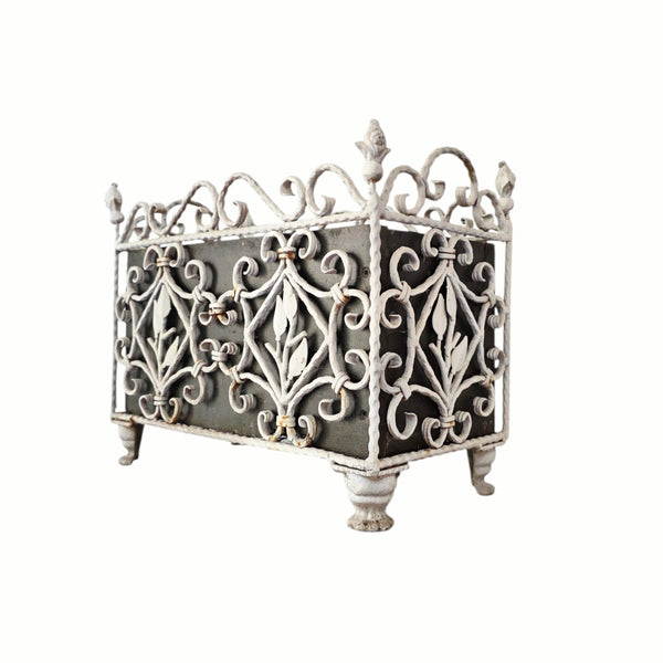 Cast Iron Planter With Wood Box Interior