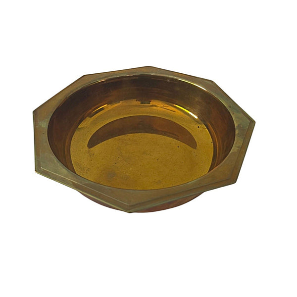 Italian Heavy Brass Octagonal Shallow Bowl