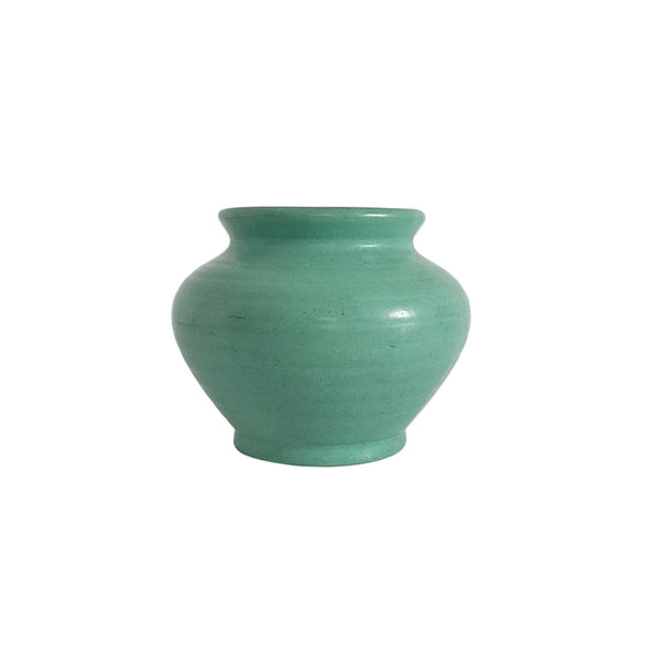 Arts & Crafts Era Pottery Vase Matte Green Glaze