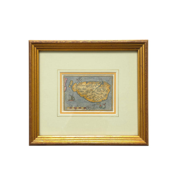 Antique Map of Malta By Ortelius From his Miniature Atlas The Epitome Theatri Orteliani
