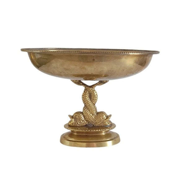 Brass Centrepiece With Koi Fish Dolphin Base