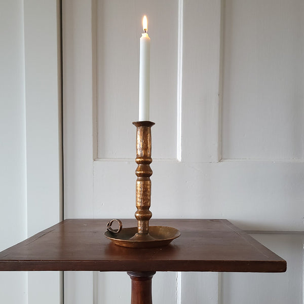 Antique Hammered Copper Chamber Candlestick