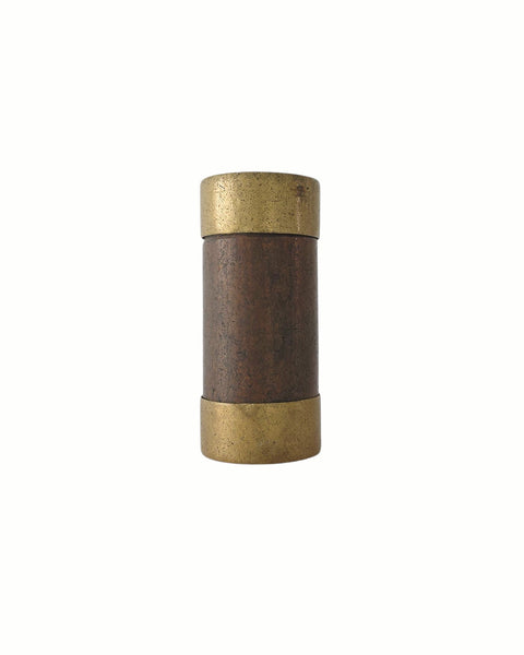 Antique Cylindrical Wood & Brass Container
