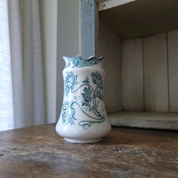 Small Transferware Vase With Poppies