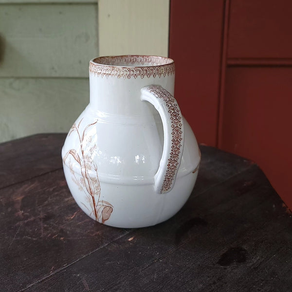 Transferware Pitcher With Flora & Butterflys