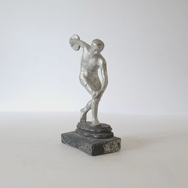 Antique Cast Metal Disc Thrower Discobolus By Myron