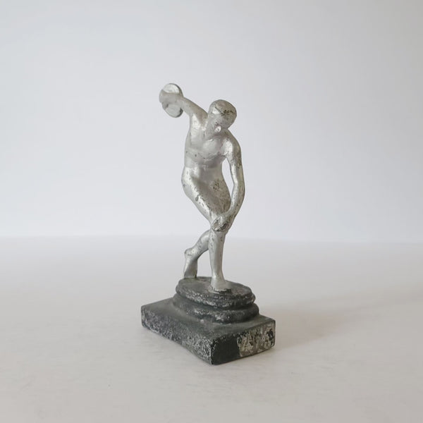 Antique Cast Metal Disc Thrower Discobolus By Myron