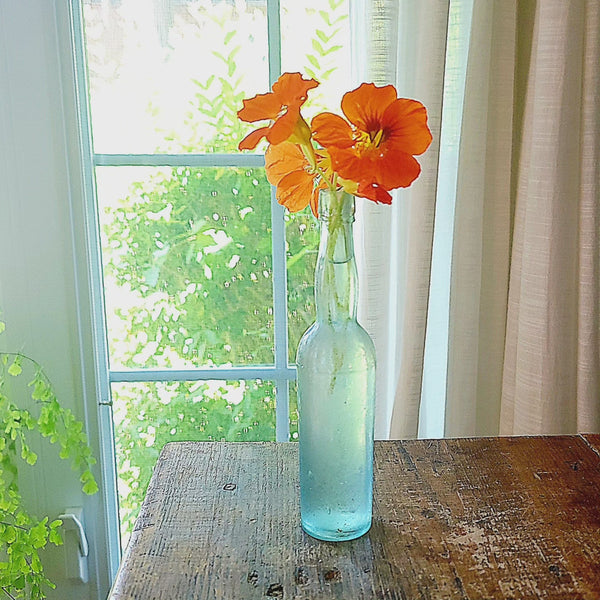 Antique Petite Blue Glass Bottle