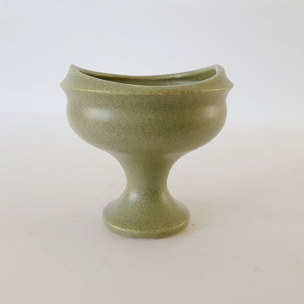 Green Ceramic Vintage Vase Compote