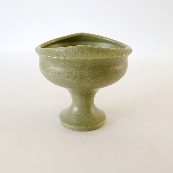 Green Ceramic Vintage Vase Compote
