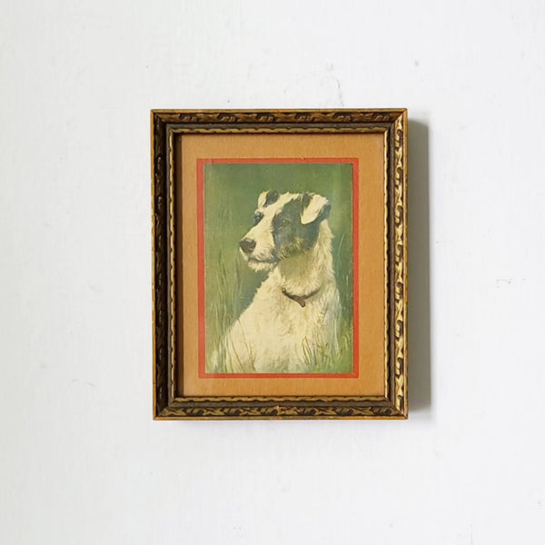 Small Vintage Adorable Framed Terrier Print