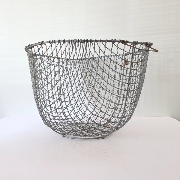 Large Vintage Wire Fishing Basket