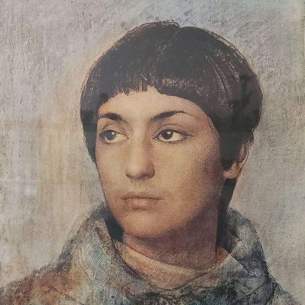 Pietro Annigoni Portrait Lithograph Of Daughter Maria Ricciarda 1970