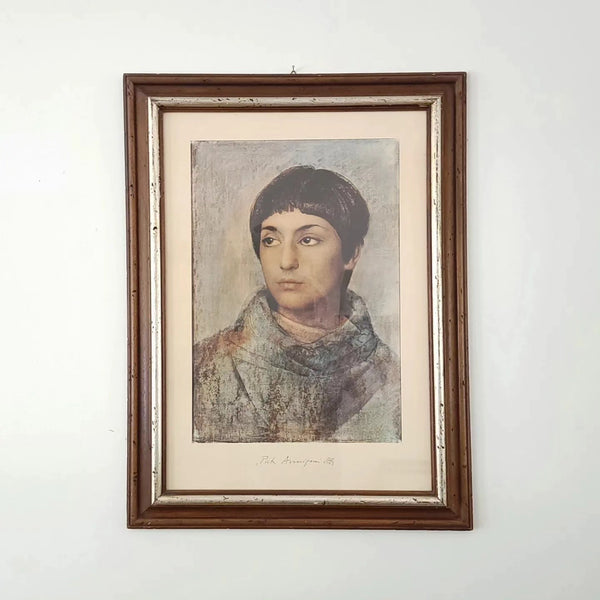 Pietro Annigoni Portrait Lithograph Of Daughter Maria Ricciarda 1970
