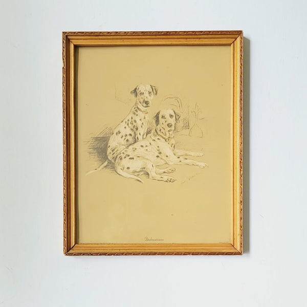 Dalmations Pair Vintage Print
