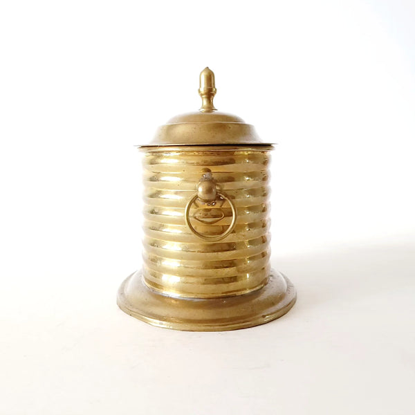 Brass Tea Caddy Box With Acorn Finial