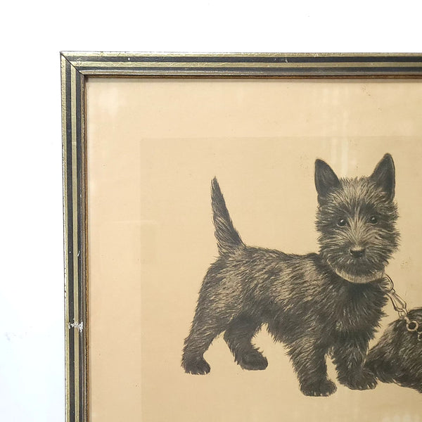 Antique Print Scottie Dogs 'Sandy & Jock'