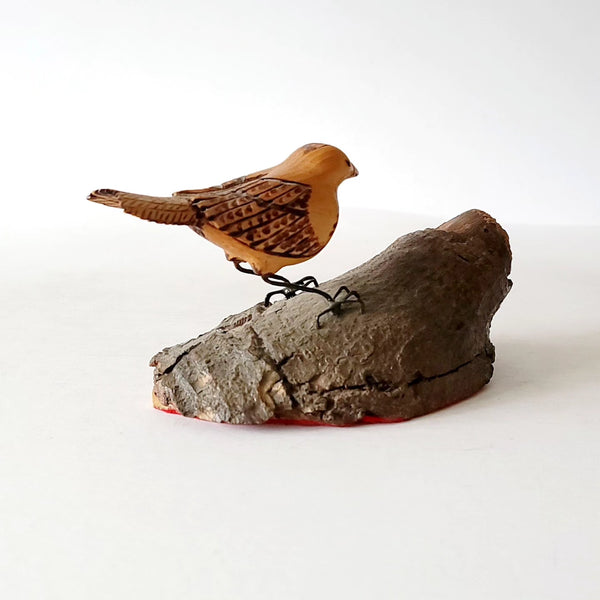 Carved Wood Folk Art Bird