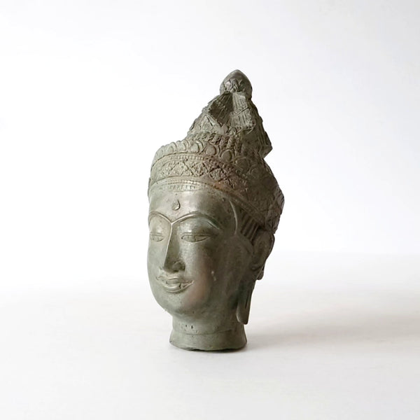 Cast Bronze Bust Khmer Cambodian Queen
