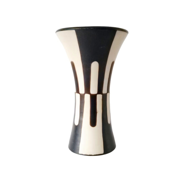 Modernist Chulucanas Peru Black & White Pottery Vase