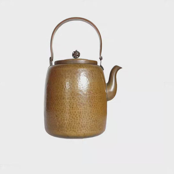 Antique Hammered Copper Japabese Tea Pot