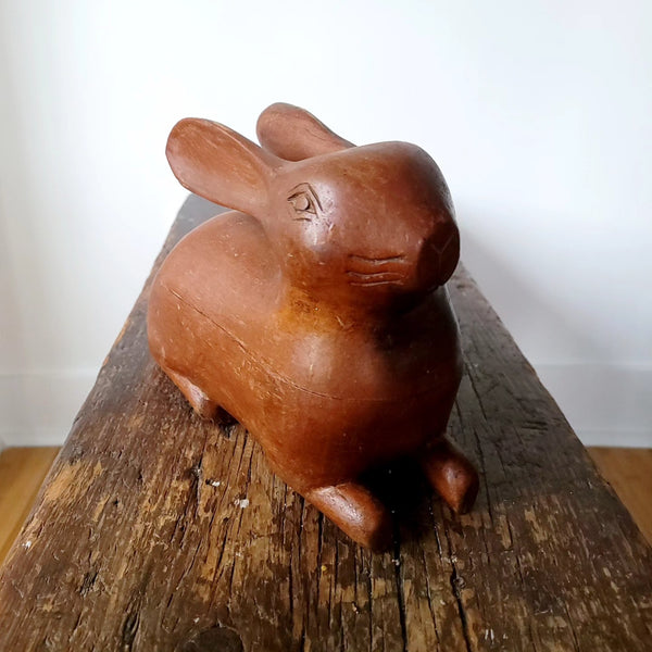Carved Wood Folk Art Rabbit