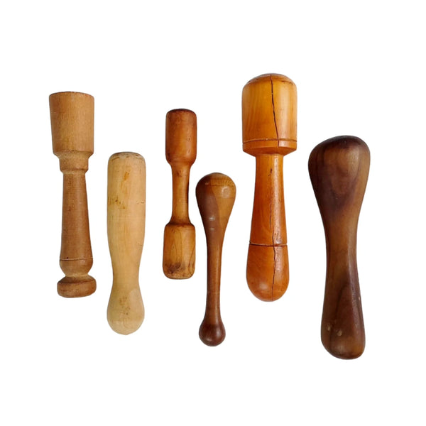 Collection Of Five Wood Pestles