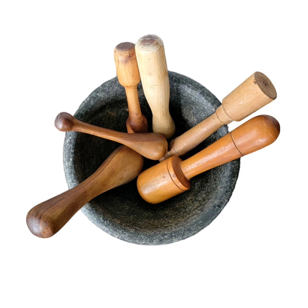 Collection Of Five Wood Pestles