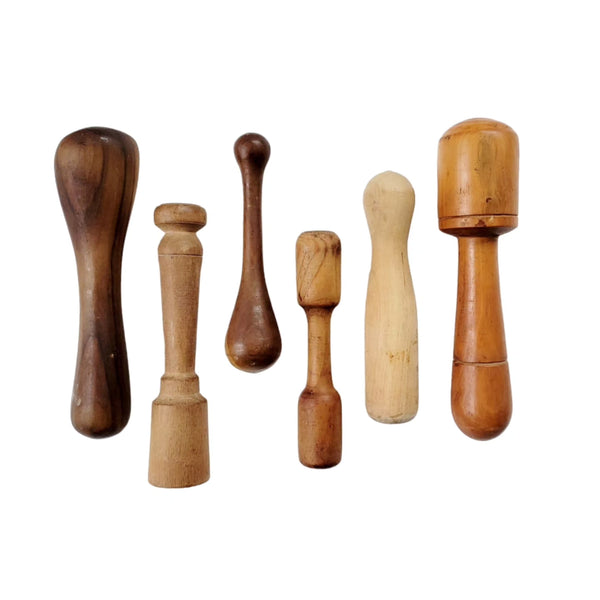 Collection Of Five Wood Pestles