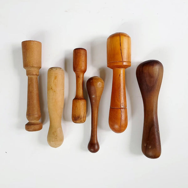 Collection Of Five Wood Pestles