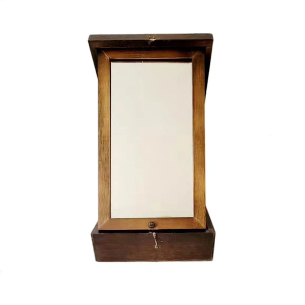 Vintage French Traveling Mirror Makeup Shaving Box