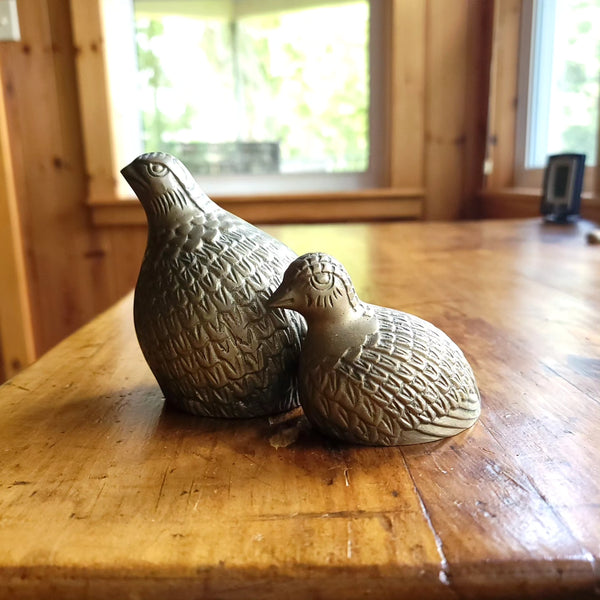 Brass Quail Pair