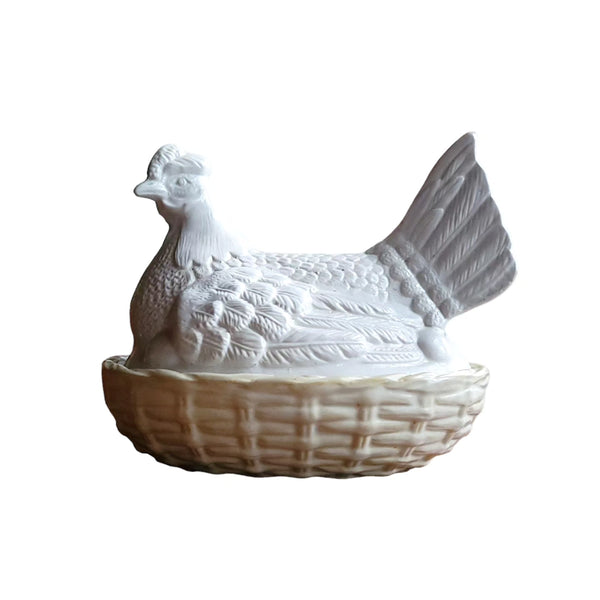 Antique Staffordshire Hen In A Basket