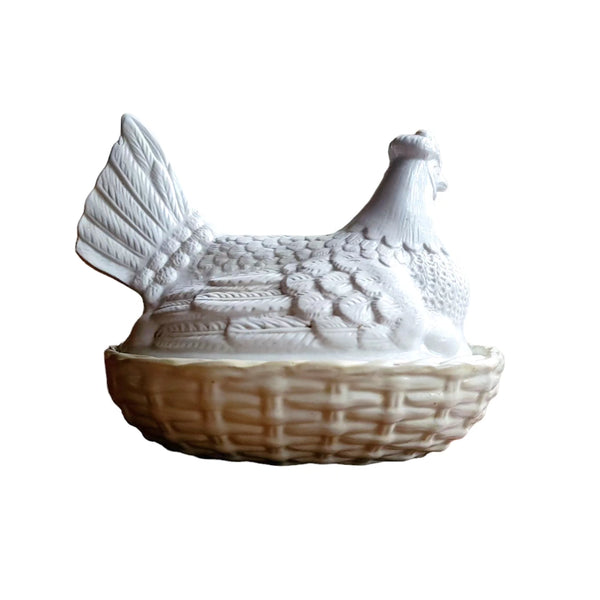 Antique Staffordshire Hen In A Basket