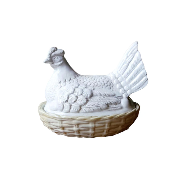 Antique Staffordshire Hen In A Basket